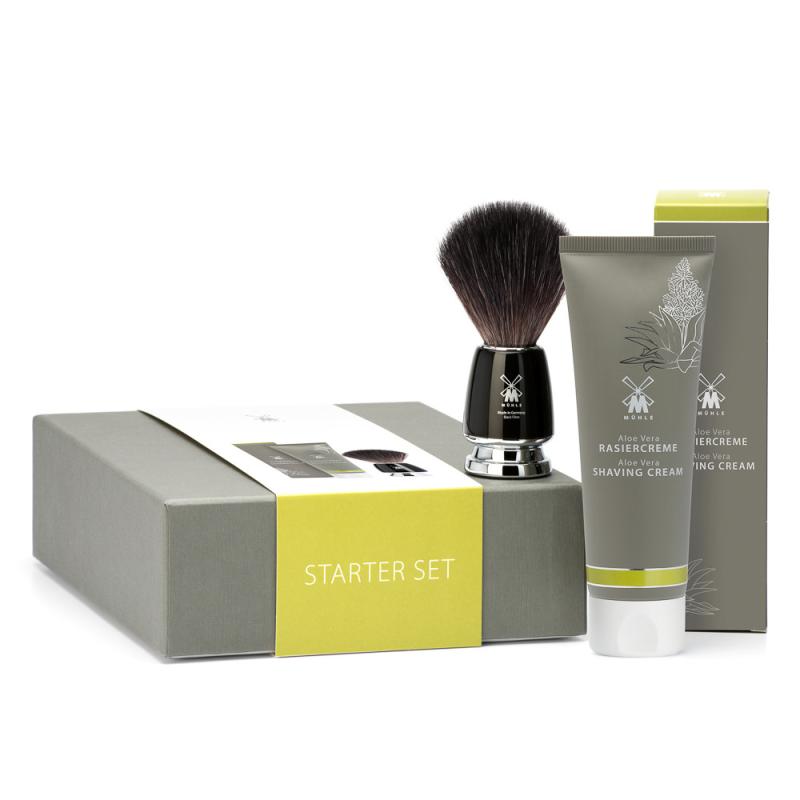 Mühle Startsæt med Barbercreme og Barberkost - Aloe Vera