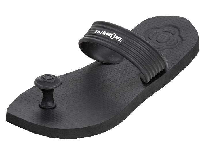 Fair Move Tå Sandaler i Sort - Naturligt Gummi