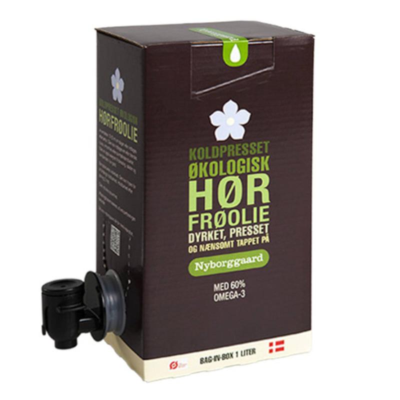 Koldpresset Økologisk Hørfrøolie 1 Liter - Nyborggaard