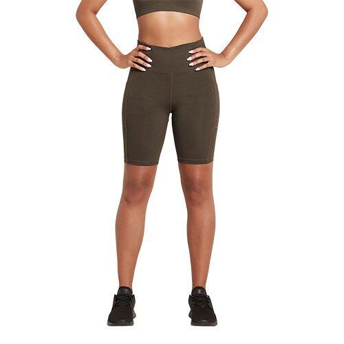 Boody 8" Høj Talje Shorts i Mørkegrøn - Komfort og Stil