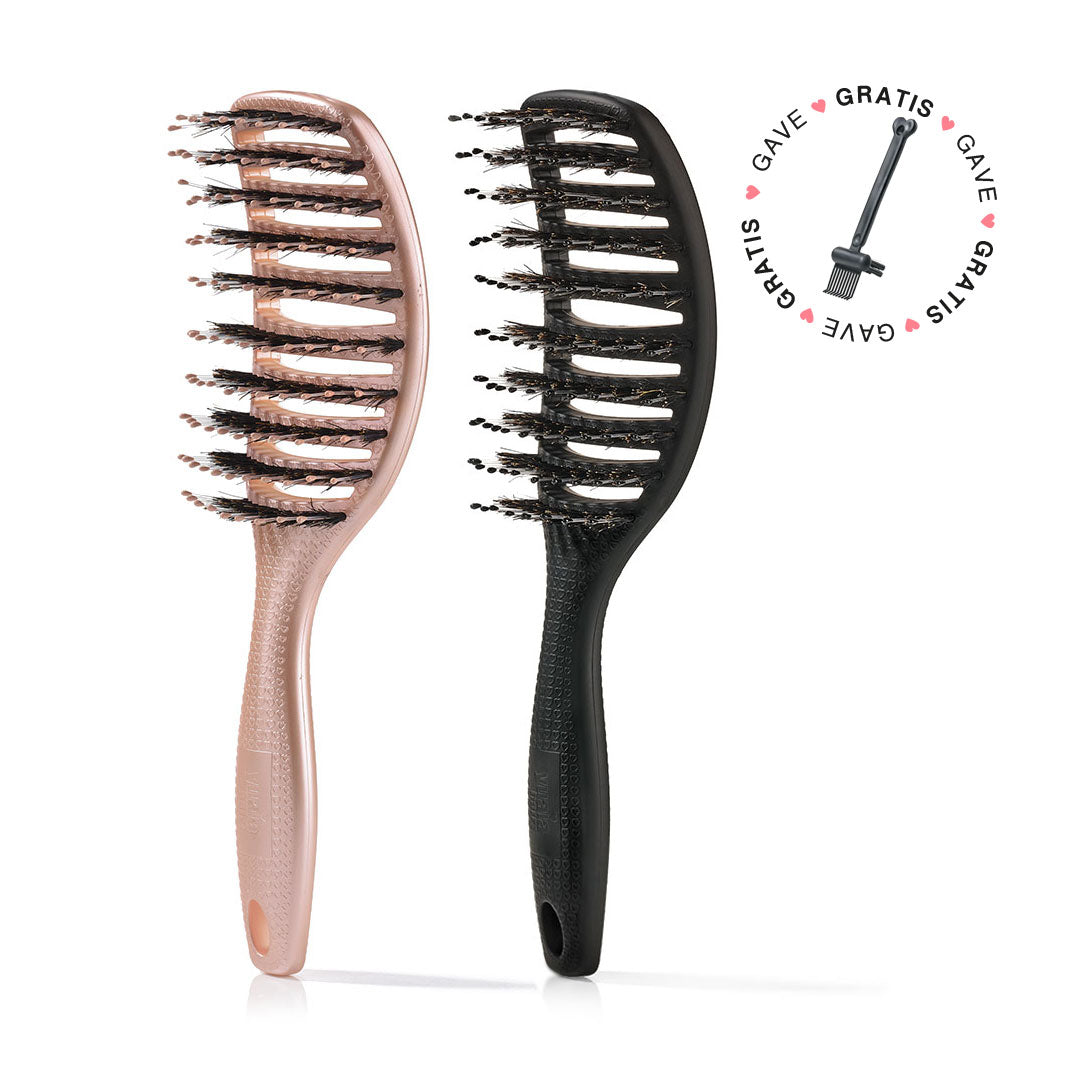 2 Stk Curvy Brush Med Gratis Gave   2 Stk Shiny Rose   Soft Black  Spar 24    Gratis Cleaning Brush