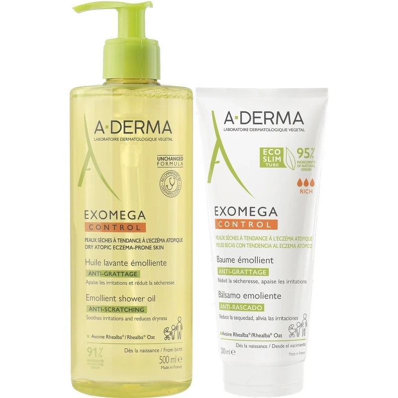 A Derma Exomega Control Shower Oil   Balm Set