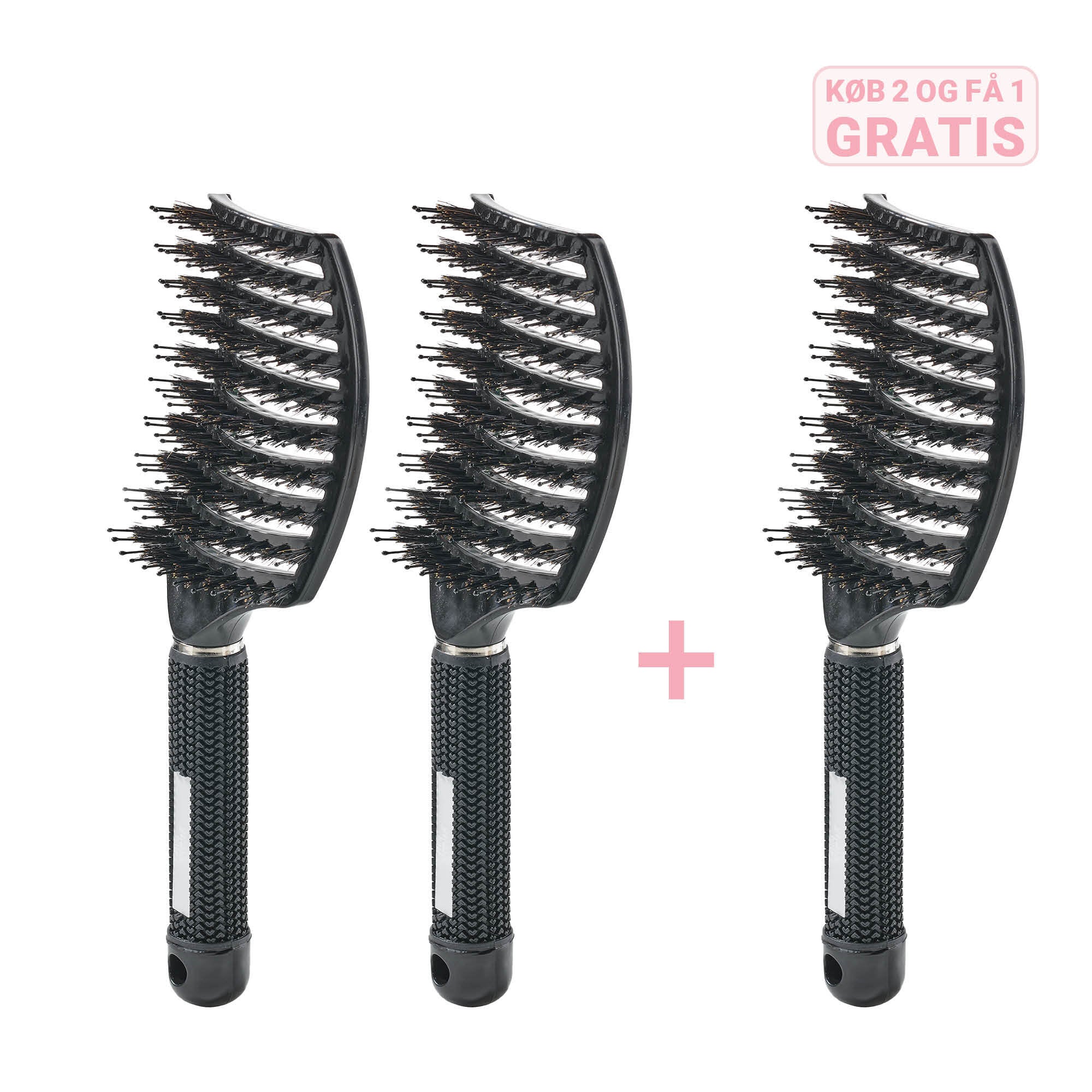 Curved Paddle Brush   Køb 2 Stk  Få 1 Stk Gratis   2 Stk Sort   1 Gratis